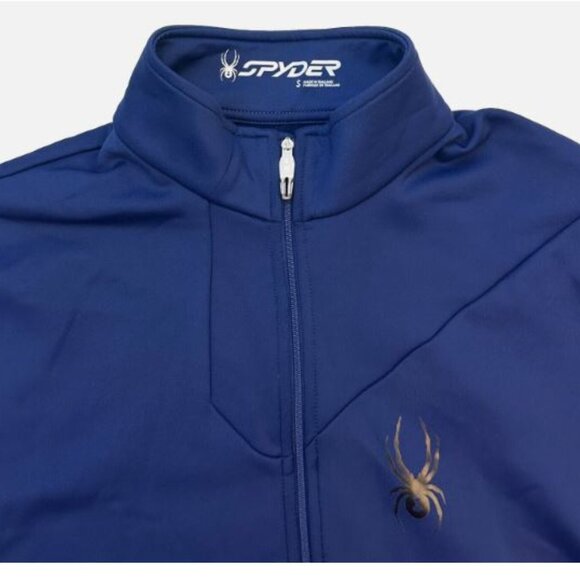 Spyder Boundary T-Neck Men's Jacket Full Zip Size Small Dark Blue New - Picture 2 of 9